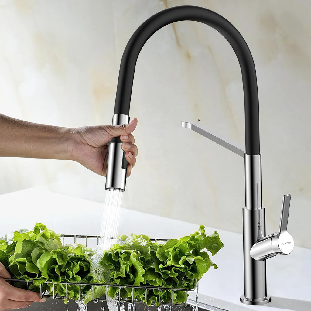 Flexible High-Arc Pull-Down Kitchen Faucet – 360° Swivel Spot-Free Finish – KF1075