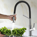 Flexible High-Arc Pull-Down Kitchen Faucet – 360° Swivel Spot-Free Finish – KF1075