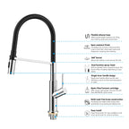 Flexible High-Arc Pull-Down Kitchen Faucet – 360° Swivel Spot-Free Finish – KF1075