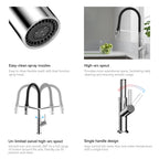 Flexible High-Arc Pull-Down Kitchen Faucet – 360° Swivel Spot-Free Finish – KF1075