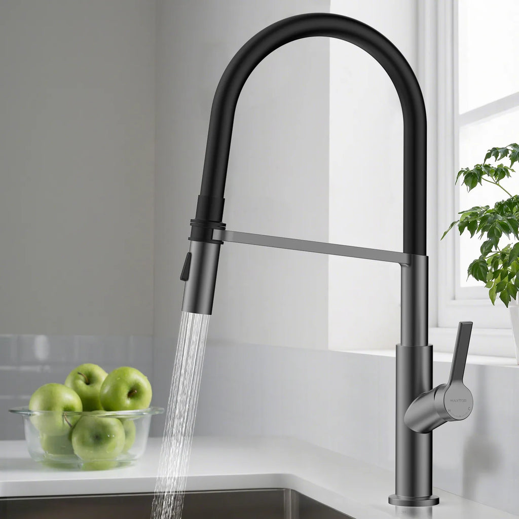Flexible High-Arc Pull-Down Kitchen Faucet – 360° Swivel Spot-Free Finish – KF1075