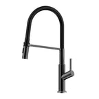 Flexible High-Arc Pull-Down Kitchen Faucet – 360° Swivel Spot-Free Finish – KF1075 Matte Black