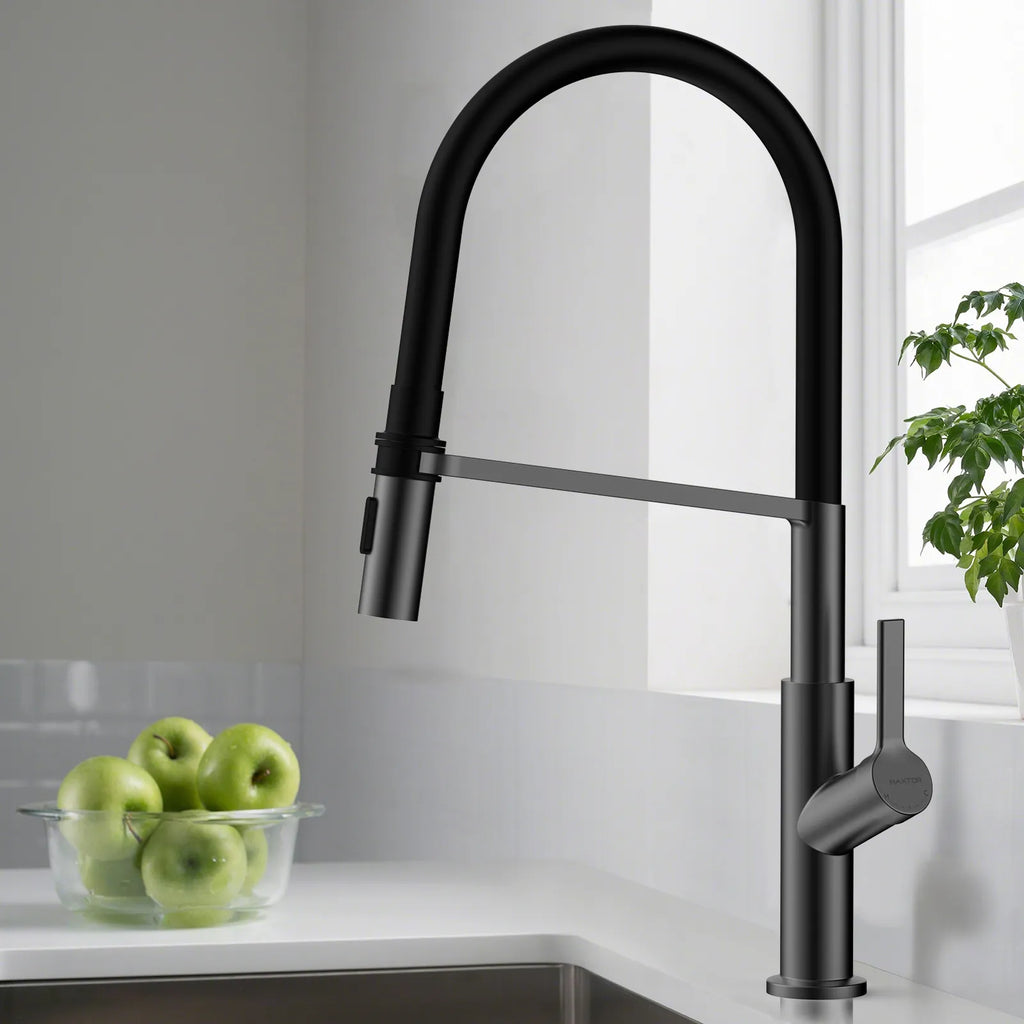 Flexible High-Arc Pull-Down Kitchen Faucet – 360° Swivel Spot-Free Finish – KF1075
