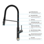 Flexible High-Arc Pull-Down Kitchen Faucet – 360° Swivel Spot-Free Finish – KF1075
