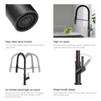 Flexible High-Arc Pull-Down Kitchen Faucet – 360° Swivel Spot-Free Finish – KF1075