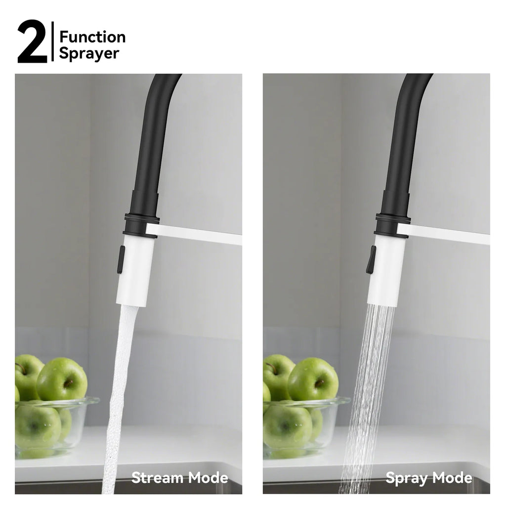 Flexible High-Arc Pull-Down Kitchen Faucet – 360° Swivel Spot-Free Finish – KF1075