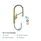 Spring Coil Pull-Down Kitchen Faucet – 360° Swivel 304 Stainless Steel Spring – KFB1087