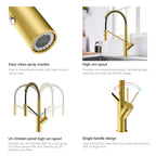 Spring Coil Pull-Down Kitchen Faucet – 360° Swivel 304 Stainless Steel Spring – KFB1087