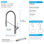 Spring Coil Pull-Down Kitchen Faucet – 360° Swivel 304 Stainless Steel Spring – KFB1087