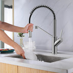Spring Coil Pull-Down Kitchen Faucet – 360° Swivel 304 Stainless Steel Spring – KFB1087