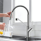 Spring Coil Pull-Down Kitchen Faucet – 360° Swivel 304 Stainless Steel Spring – KFB1087