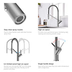 Spring Coil Pull-Down Kitchen Faucet – 360° Swivel 304 Stainless Steel Spring – KFB1087