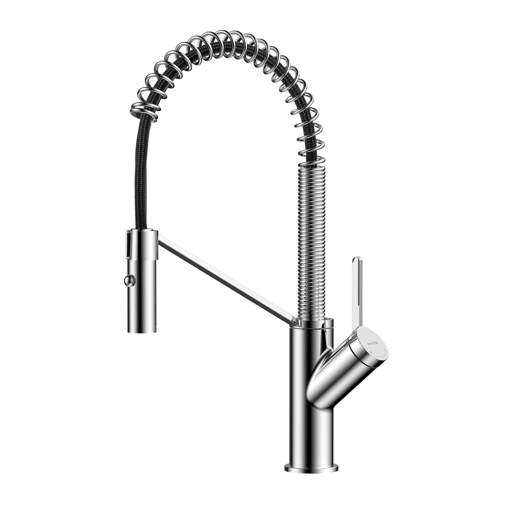 Spring Coil Pull-Down Kitchen Faucet – 360° Swivel 304 Stainless Steel Spring – KFB1087 Chrome