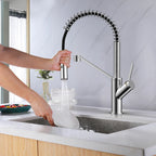 Spring Coil Pull-Down Kitchen Faucet – 360° Swivel 304 Stainless Steel Spring – KFB1087
