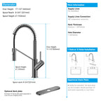 Spring Coil Pull-Down Kitchen Faucet – 360° Swivel 304 Stainless Steel Spring – KFB1087