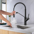 Spring Coil Pull-Down Kitchen Faucet – 360° Swivel 304 Stainless Steel Spring – KFB1087