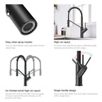 Spring Coil Pull-Down Kitchen Faucet – 360° Swivel 304 Stainless Steel Spring – KFB1087