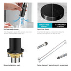 Spring Coil Pull-Down Kitchen Faucet – 360° Swivel 304 Stainless Steel Spring – KFB1087