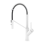 Spring Coil Pull-Down Kitchen Faucet – 360° Swivel 304 Stainless Steel Spring – KFB1087 Matte White