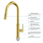 Textured High-Arc Pull-Down Kitchen Faucet – Dual Function Swivel Spray Head – KF1088