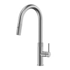 Textured High-Arc Pull-Down Kitchen Faucet – Dual Function Swivel Spray Head – KF1088 Brushed Nickel
