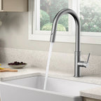 Textured High-Arc Pull-Down Kitchen Faucet – Dual Function Swivel Spray Head – KF1088