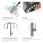 Textured High-Arc Pull-Down Kitchen Faucet – Dual Function Swivel Spray Head – KF1088