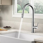 Textured High-Arc Pull-Down Kitchen Faucet – Dual Function Swivel Spray Head – KF1088