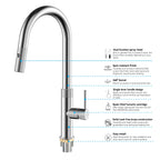 Textured High-Arc Pull-Down Kitchen Faucet – Dual Function Swivel Spray Head – KF1088