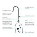Textured High-Arc Pull-Down Kitchen Faucet – Dual Function Swivel Spray Head – KF1088