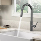 Textured High-Arc Pull-Down Kitchen Faucet – Dual Function Swivel Spray Head – KF1088