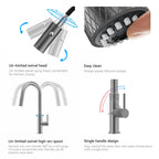 Textured High-Arc Pull-Down Kitchen Faucet – Dual Function Swivel Spray Head – KF1088