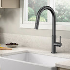Textured High-Arc Pull-Down Kitchen Faucet – Dual Function Swivel Spray Head – KF1088
