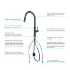 Textured High-Arc Pull-Down Kitchen Faucet – Dual Function Swivel Spray Head – KF1088