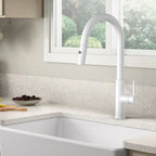 Textured High-Arc Pull-Down Kitchen Faucet – Dual Function Swivel Spray Head – KF1088