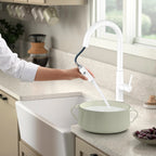 Textured High-Arc Pull-Down Kitchen Faucet – Dual Function Swivel Spray Head – KF1088