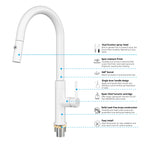 Textured High-Arc Pull-Down Kitchen Faucet – Dual Function Swivel Spray Head – KF1088