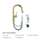 Minimalist High-Arc Pull-Down Kitchen Faucet – 360° Swivel Spot-Free Finish – KF1097