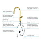 Minimalist High-Arc Pull-Down Kitchen Faucet – 360° Swivel Spot-Free Finish – KF1097