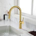 Minimalist High-Arc Pull-Down Kitchen Faucet – 360° Swivel Spot-Free Finish – KF1097