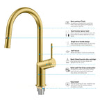 Minimalist High-Arc Pull-Down Kitchen Faucet – 360° Swivel Spot-Free Finish – KF1097