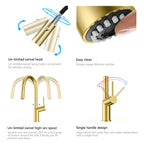 Minimalist High-Arc Pull-Down Kitchen Faucet – 360° Swivel Spot-Free Finish – KF1097