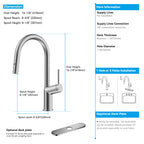 Minimalist High-Arc Pull-Down Kitchen Faucet – 360° Swivel Spot-Free Finish – KF1097