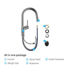 Minimalist High-Arc Pull-Down Kitchen Faucet – 360° Swivel Spot-Free Finish – KF1097