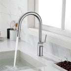 Minimalist High-Arc Pull-Down Kitchen Faucet – 360° Swivel Spot-Free Finish – KF1097