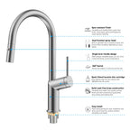 Minimalist High-Arc Pull-Down Kitchen Faucet – 360° Swivel Spot-Free Finish – KF1097