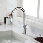 Minimalist High-Arc Pull-Down Kitchen Faucet – 360° Swivel Spot-Free Finish – KF1097