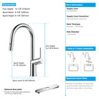 Minimalist High-Arc Pull-Down Kitchen Faucet – 360° Swivel Spot-Free Finish – KF1097