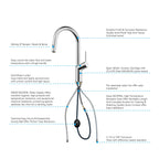 Minimalist High-Arc Pull-Down Kitchen Faucet – 360° Swivel Spot-Free Finish – KF1097