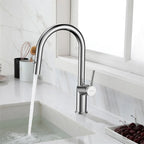 Minimalist High-Arc Pull-Down Kitchen Faucet – 360° Swivel Spot-Free Finish – KF1097